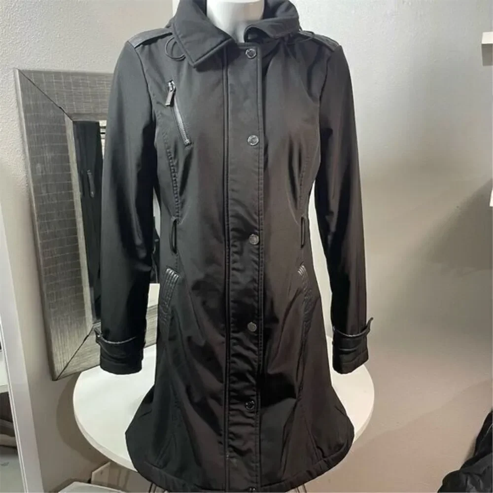 COPY - Michael Kors Women's Black Hooded Trench Coat Size S Long Sleeve